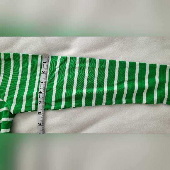 NWT Women's Sz Small Pajama Set, Green and White Striped - Picture 13 of 16
